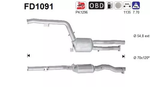 Roet-/deeltjesfilter, uitlaatsysteem AS FD1091)