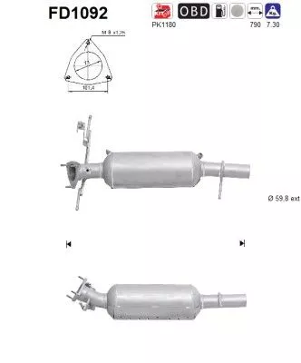 Roet-/deeltjesfilter, uitlaatsysteem AS FD1092)