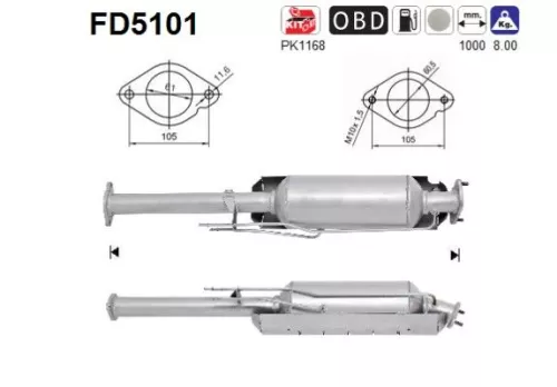 Roet-/deeltjesfilter, uitlaatsysteem AS FD5101)