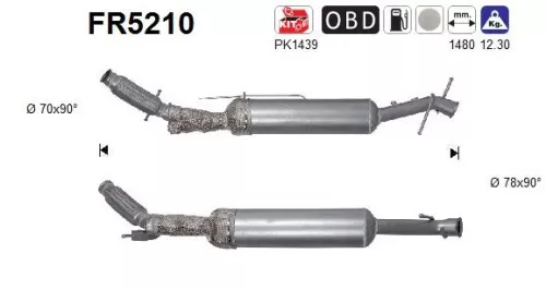 Roet-/deeltjesfilter, uitlaatsysteem AS FR5210)