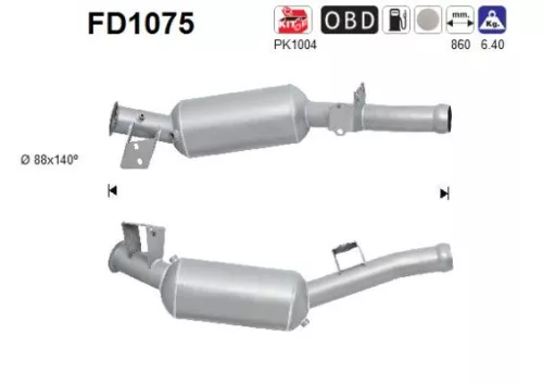 Roet-/deeltjesfilter, uitlaatsysteem AS FD1075)