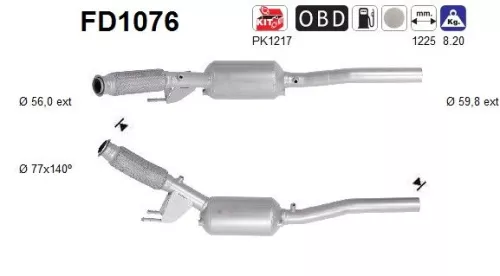 Roet-/deeltjesfilter, uitlaatsysteem AS FD1076)