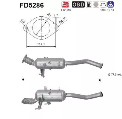 Roet-/deeltjesfilter, uitlaatsysteem AS FD5286)