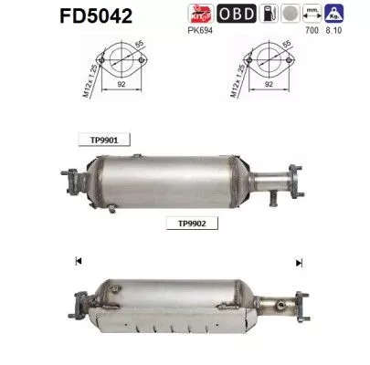 Roet-/deeltjesfilter, uitlaatsysteem AS FD5042)