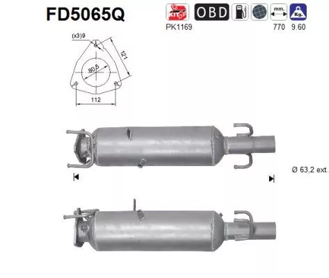Roet-/deeltjesfilter, uitlaatsysteem AS FD5065Q)