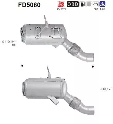 Roet-/deeltjesfilter, uitlaatsysteem AS FD5080)