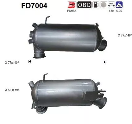 Roet-/deeltjesfilter, uitlaatsysteem AS FD7004)