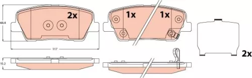 Brake Pad Set, disc brake TRW GDB2621)