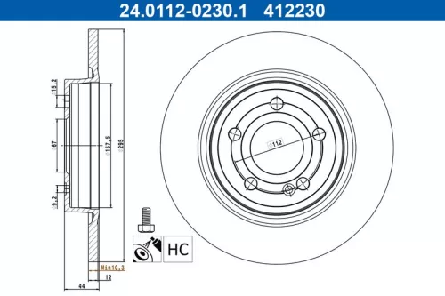 Remschijf ATE 24.0112-0230.1)