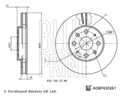 Remschijf BLUE PRINT ADBP430261)