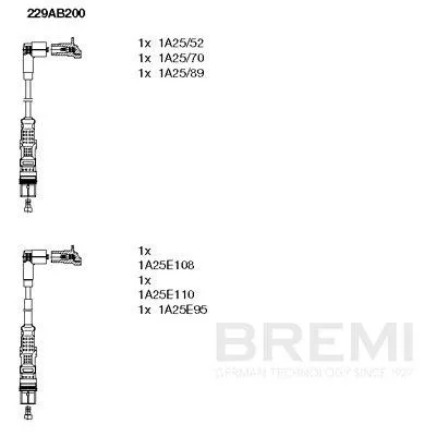 Ontstekingskabelset BREMI 229AB200)