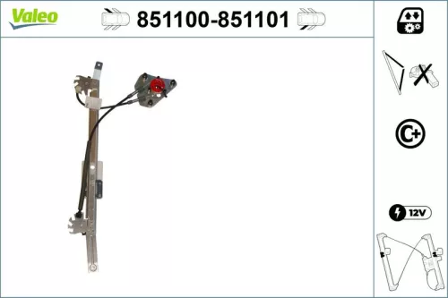 Raammechanisme VALEO 851100)
