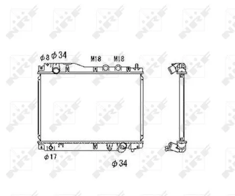 Radiator, motorkoeling NRF 53461)