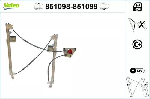 Raammechanisme VALEO 851098)