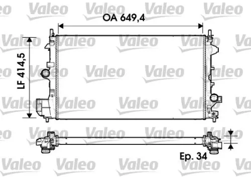 Radiator, engine cooling VALEO 734339)
