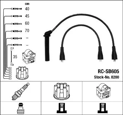 Ontstekingskabelset NGK 8200)