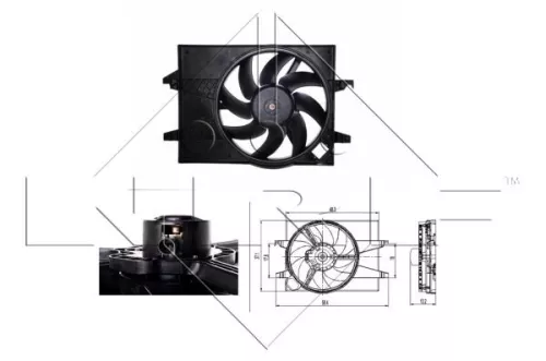 Ventilator, motorkoeling NRF 47007)