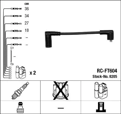 Ontstekingskabelset  8205)