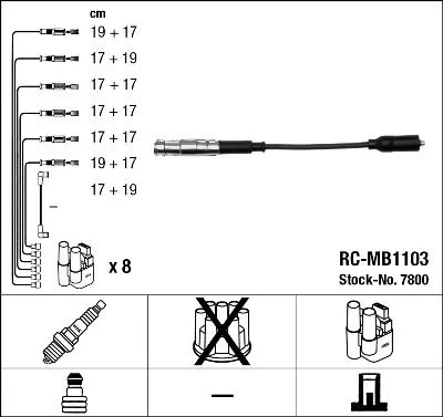 Ontstekingskabelset NGK 7800)