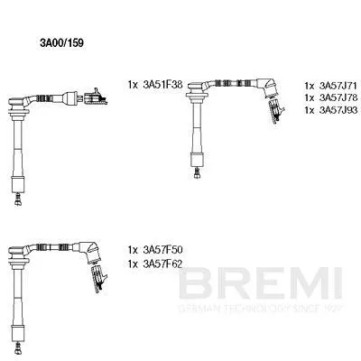Ontstekingskabelset BREMI 3A00/159)