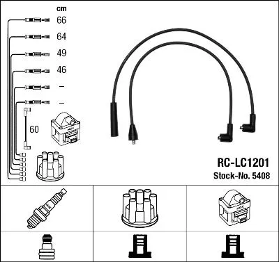 Ontstekingskabelset NGK 5408)