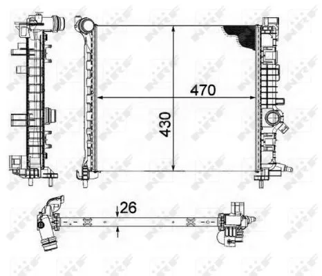 Radiator, motorkoeling NRF 58476)