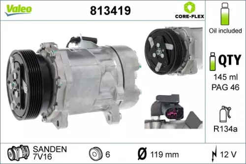 Compressor, airconditioning VALEO 813419)
