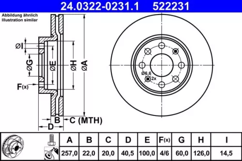 Brake Disc ATE 24.0322-0231.1)