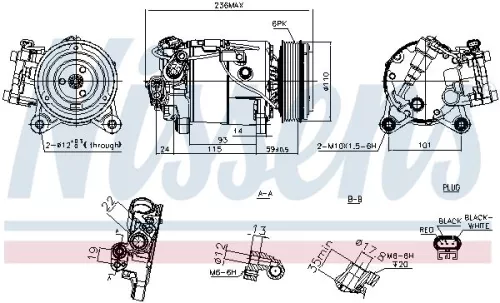 Compressor, air conditioning NISSENS 891019)