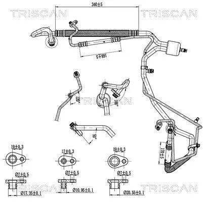 Hoge-/lagedrukleiding, airconditioning TRISCAN 9010 28050)
