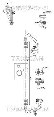 Hoge-/lagedrukleiding, airconditioning TRISCAN 9010 16038)