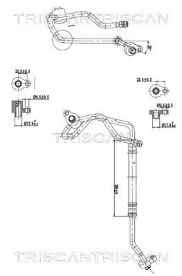 Hoge-/lagedrukleiding, airconditioning TRISCAN 9010 16067)