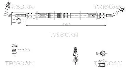 Hydraulische slang, stuurinrichting TRISCAN 8516 11020)