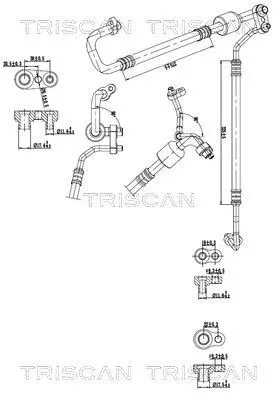 Hoge-/lagedrukleiding, airconditioning TRISCAN 9010 24015)