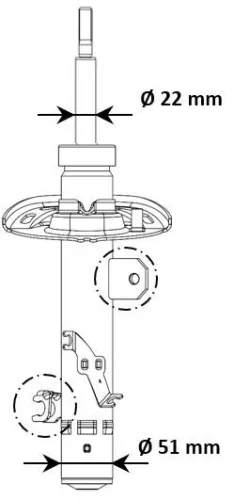 Schokdemper KYB 3348157)
