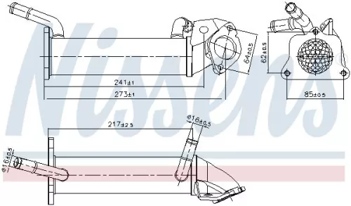 Cooler, exhaust gas recirculation NISSENS 989401)