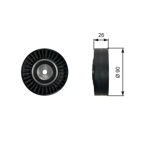 Ombuigings-/geleidingspoelie, V-geribbelde riem GATES T36461)