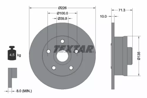Brake Disc TEXTAR 92153800)