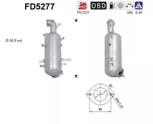 Roet-/deeltjesfilter, uitlaatsysteem AS FD5277)