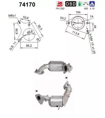 Catalytic Converter AUGER 74170)