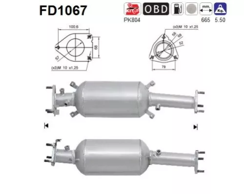 Roet-/deeltjesfilter, uitlaatsysteem AS FD1067)