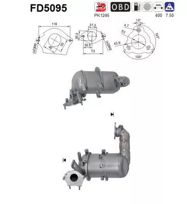 Roet-/deeltjesfilter, uitlaatsysteem AS FD5095)