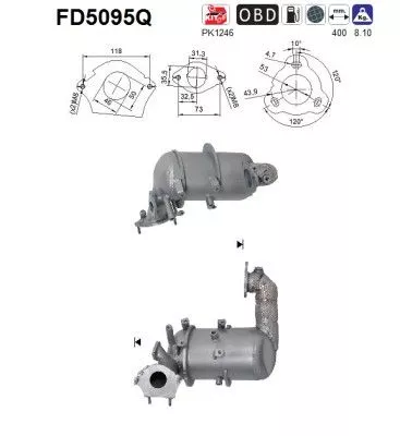 Roet-/deeltjesfilter, uitlaatsysteem AS FD5095Q)