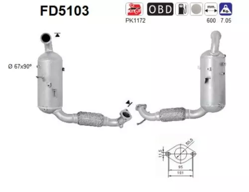Roet-/deeltjesfilter, uitlaatsysteem AS FD5103)