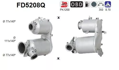 Roet-/deeltjesfilter, uitlaatsysteem AS FD5208Q)