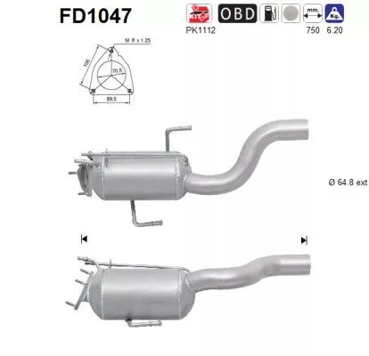 Roet-/deeltjesfilter, uitlaatsysteem AS FD1047)