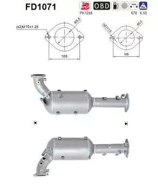 Roet-/deeltjesfilter, uitlaatsysteem AS FD1071)