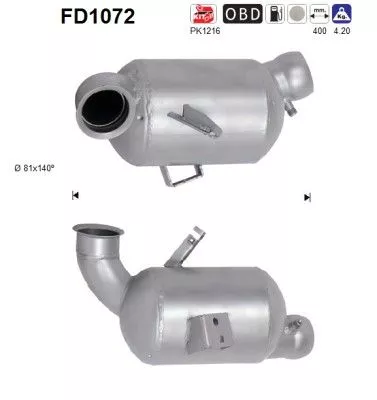 Roet-/deeltjesfilter, uitlaatsysteem AS FD1072)
