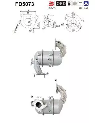 Roet-/deeltjesfilter, uitlaatsysteem AS FD5073)