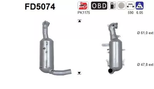 Roet-/deeltjesfilter, uitlaatsysteem AS FD5074)